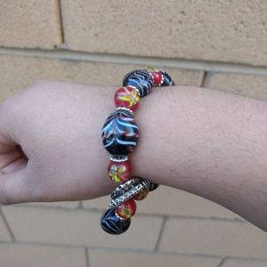 Blown Glass Bead Bracelet / $1 BOGO DEAL